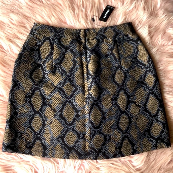 NWT Express Snake Skin High Rise Mini Skirt - Picture 6 of 6